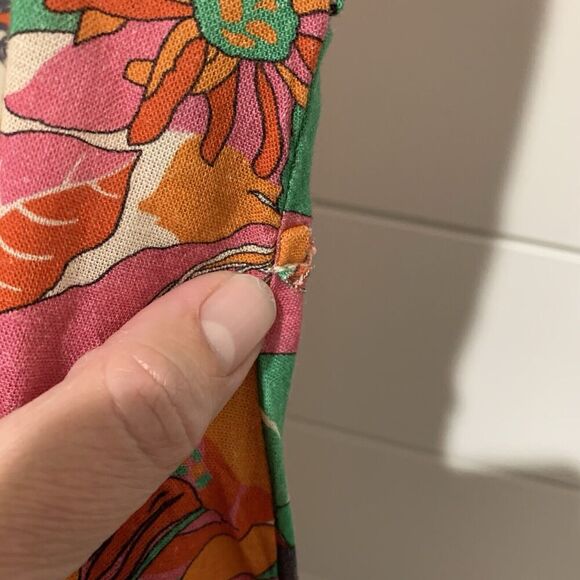 Marine Layer |  Laney Mini Dress Floral Print Lyocell Linen- Size XS - Picture 5 of 8